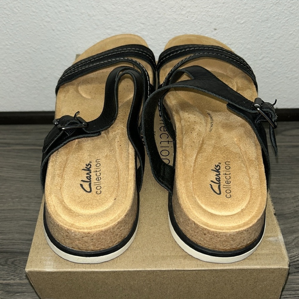 Clarks Brynn Hope Black Leather Women's - Picture 5 of 7